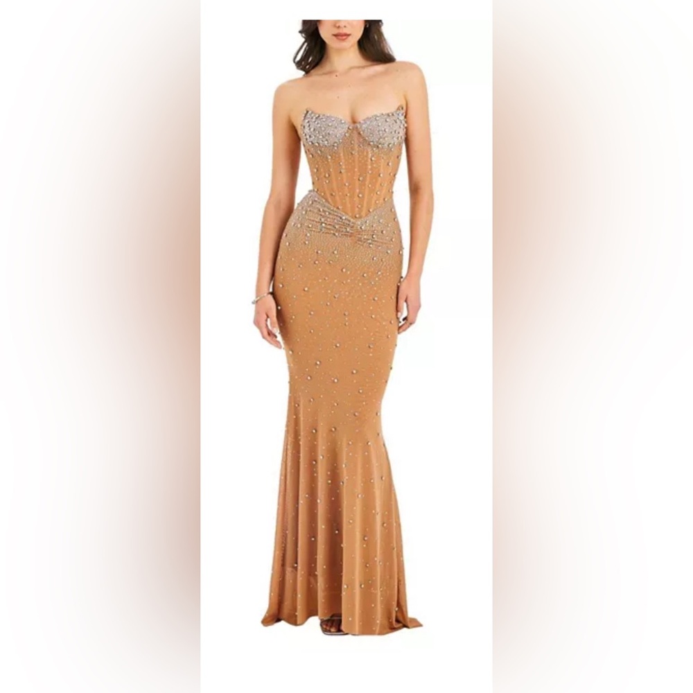 Miss Circle Fatima Embellished Sleeveless Corset Mermaid Maxi Dress
